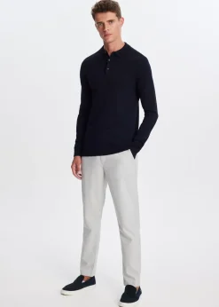 Polo's|Truien En Vesten<The Sting Polo met lange mouwen donkerblauw
