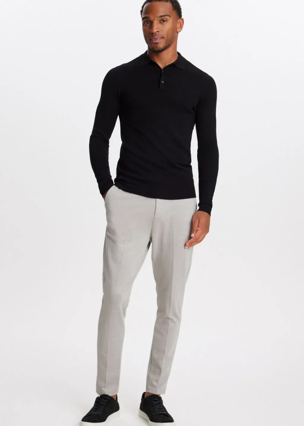 Polo's|Truien En Vesten<The Sting Polo met lange mouwen zwart