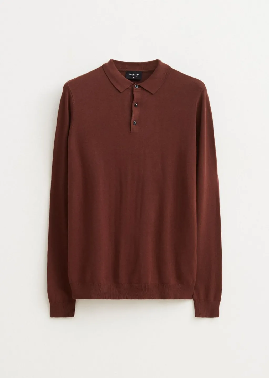 Polo's|Truien En Vesten<The Sting Polo met lange mouwen cognac, donker