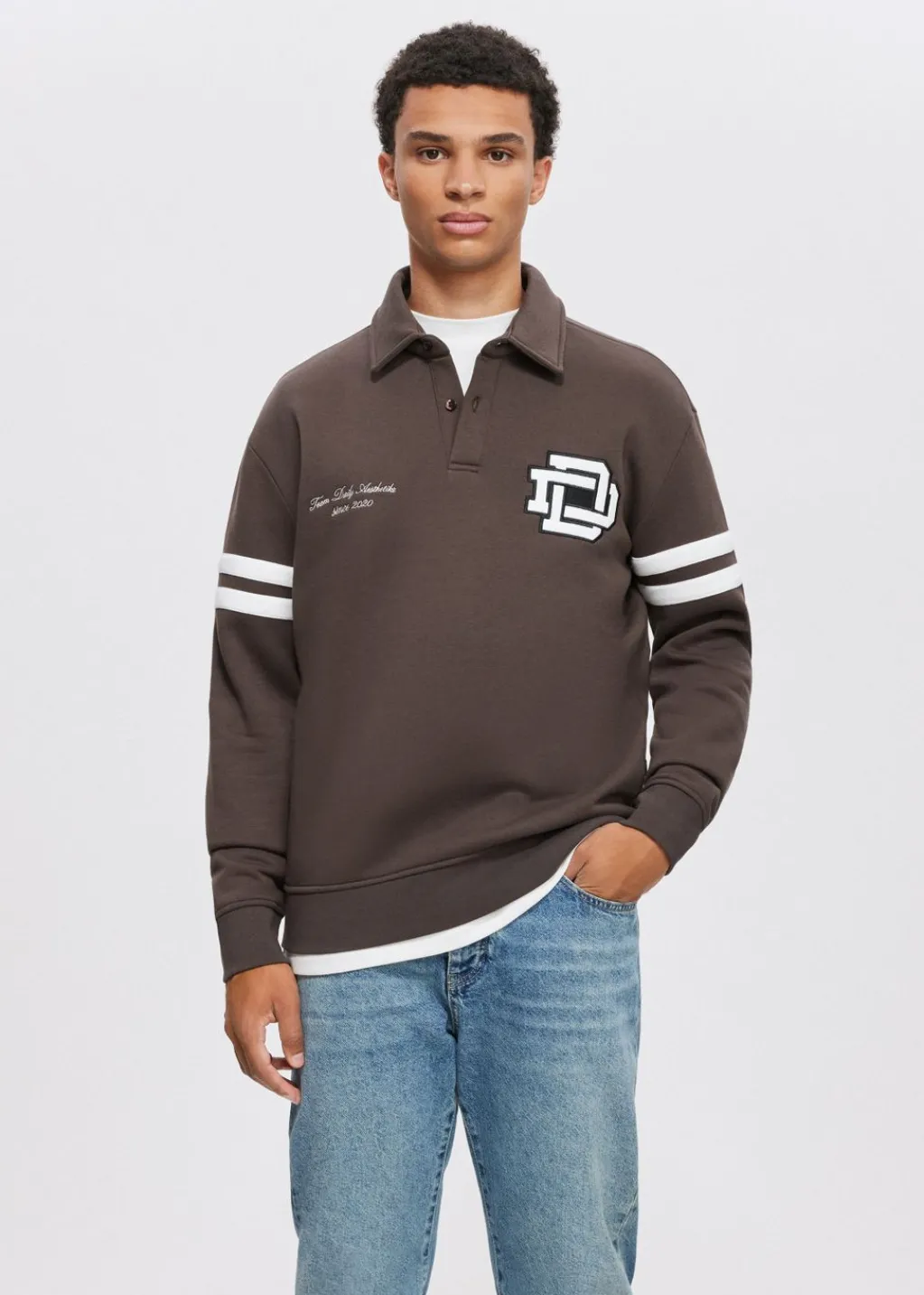 Polo's|Sweaters En Hoodies<The Sting Polo met logo bruin