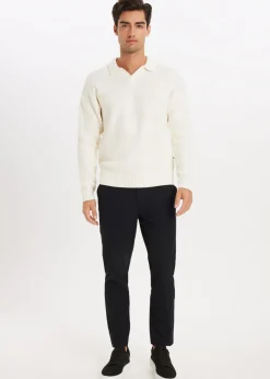 Polo's|Truien En Vesten<The Sting Polo met structuurdetails wit, off-white