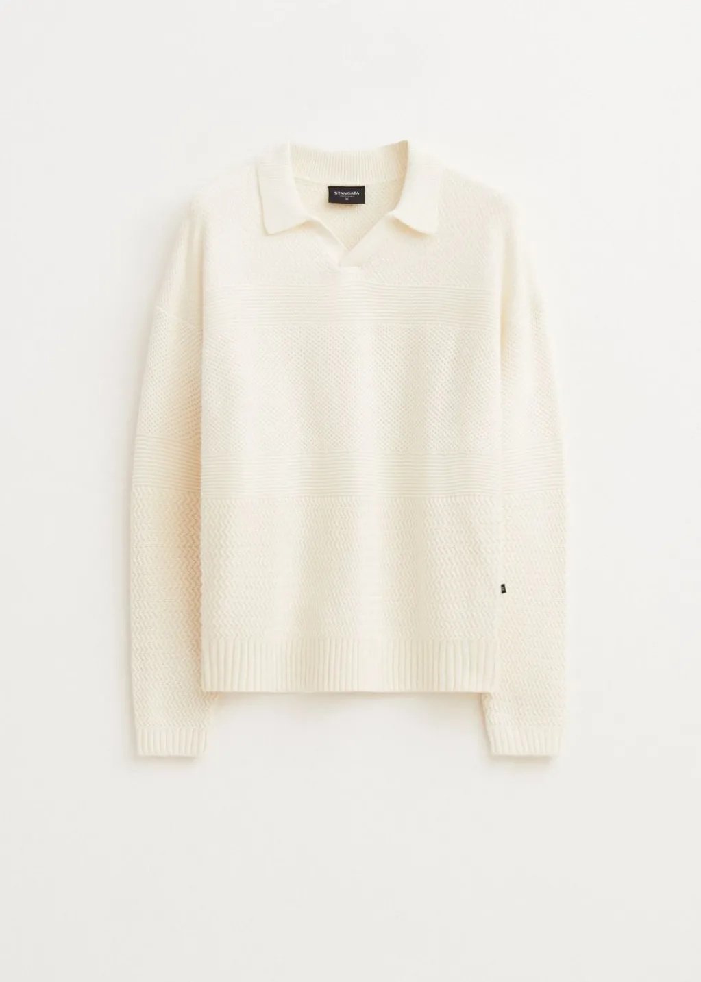 Polo's|Truien En Vesten<The Sting Polo met structuurdetails wit, off-white