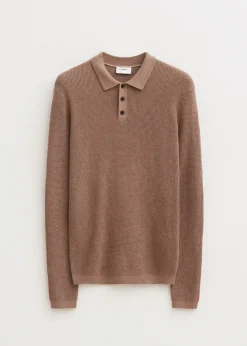Polo's|Truien En Vesten<The Sting Polo met wafelstructuur bruin gem&ecirc;leerd