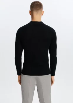 Polo's|Truien En Vesten<The Sting Polo van merinowol zwart