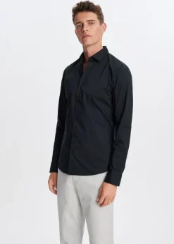 Overhemden<The Sting Poplin overhemd zwart