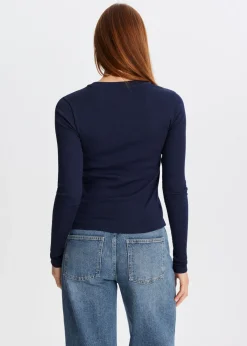 T-Shirts<The Sting Rib t-shirt met lange mouwen donkerblauw