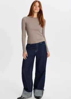 T-Shirts<The Sting Rib t-shirt met lange mouwen taupe
