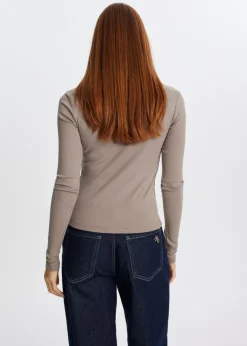 T-Shirts<The Sting Rib t-shirt met lange mouwen taupe