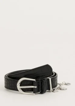 Riemen<The Sting Riem met charm zwart