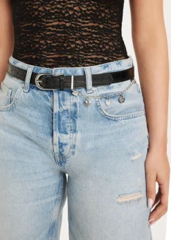 Riemen<The Sting Riem met charm zwart