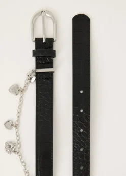 Riemen<The Sting Riem met charm zwart