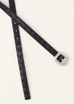 Riemen<The Sting Riem met gevlochten design zwart