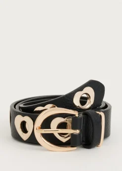 Riemen<The Sting Riem met hartjes zwart
