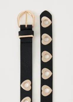 Riemen<The Sting Riem met hartjes zwart