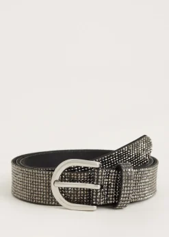 Riemen<The Sting Riem met strass details zwart