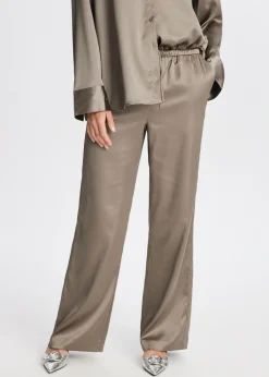 Broeken<The Sting Satijnen broek taupe