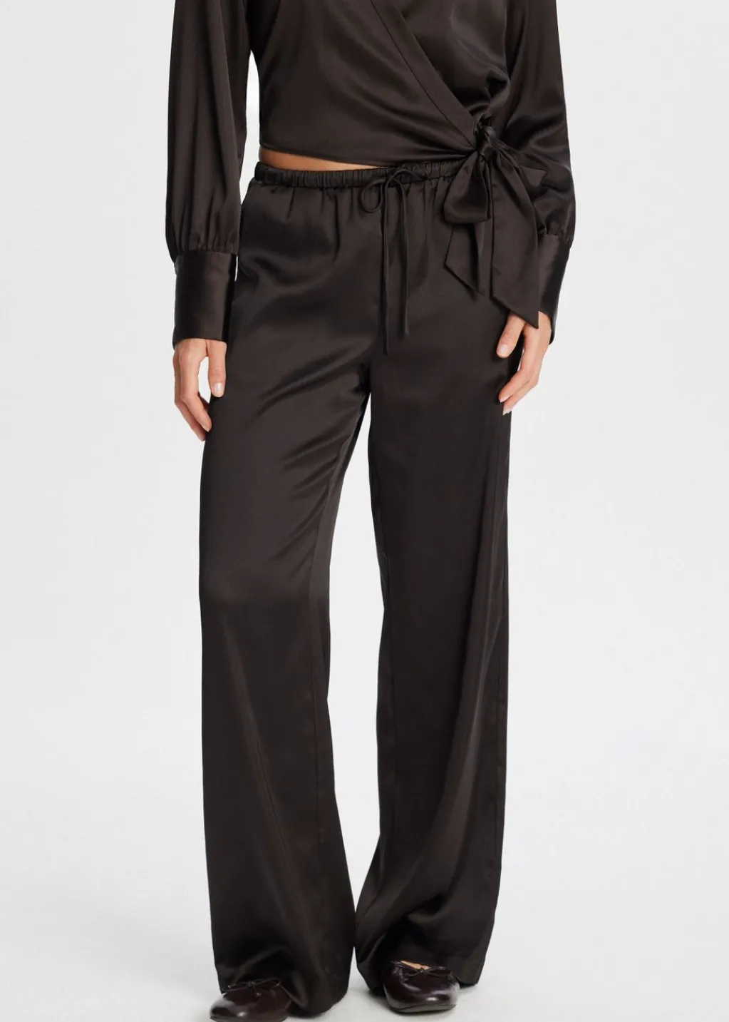 Broeken<The Sting Satijnen broek donkerbruin