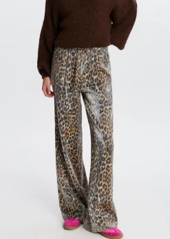 Broeken<The Sting Satijnen leopard broek meerkleurig