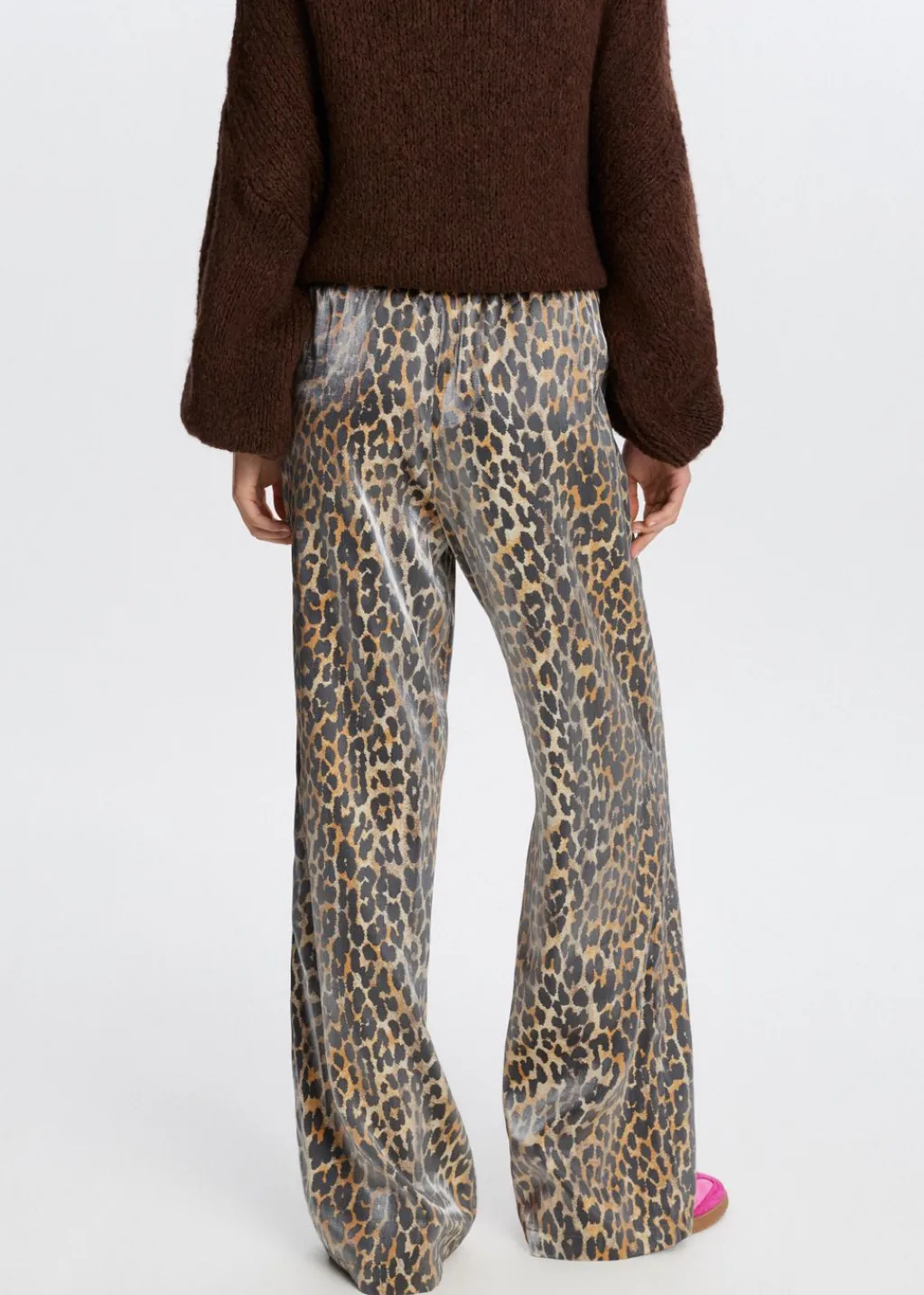 Broeken<The Sting Satijnen leopard broek meerkleurig