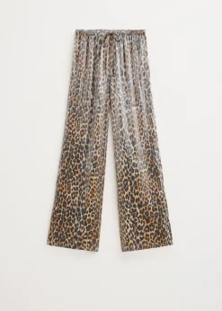Broeken<The Sting Satijnen leopard broek meerkleurig