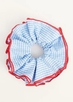 Haaraccessoires<The Sting Scrunchie met ruitpatroon blauw