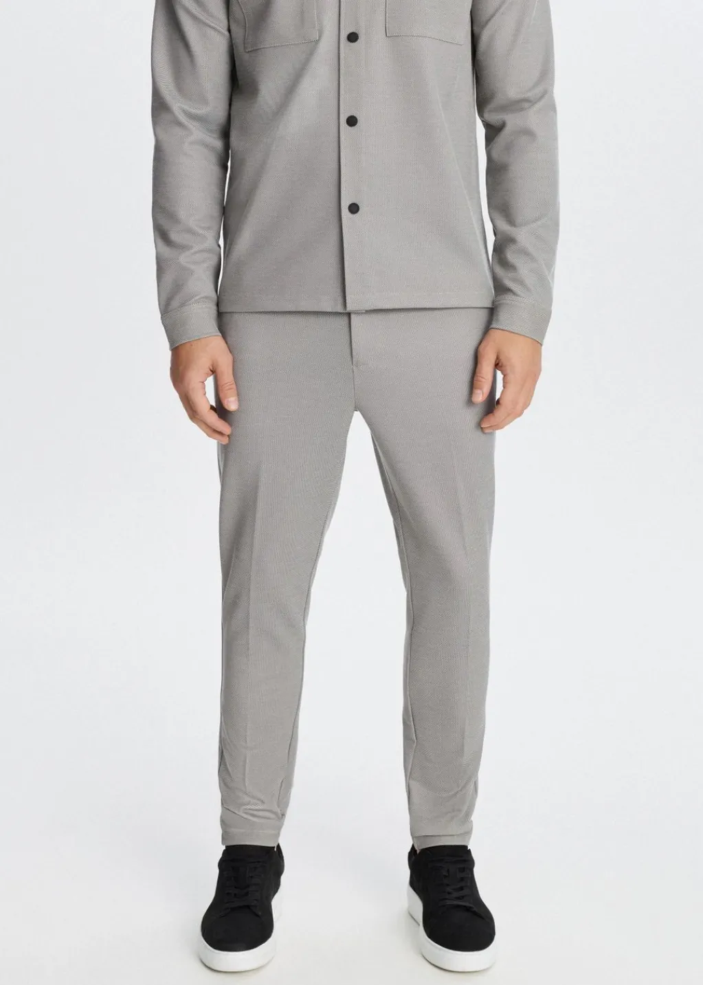 Broeken<The Sting Slim fit piqué broek taupe