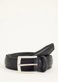 Riemen<The Sting Slim leren riem zwart