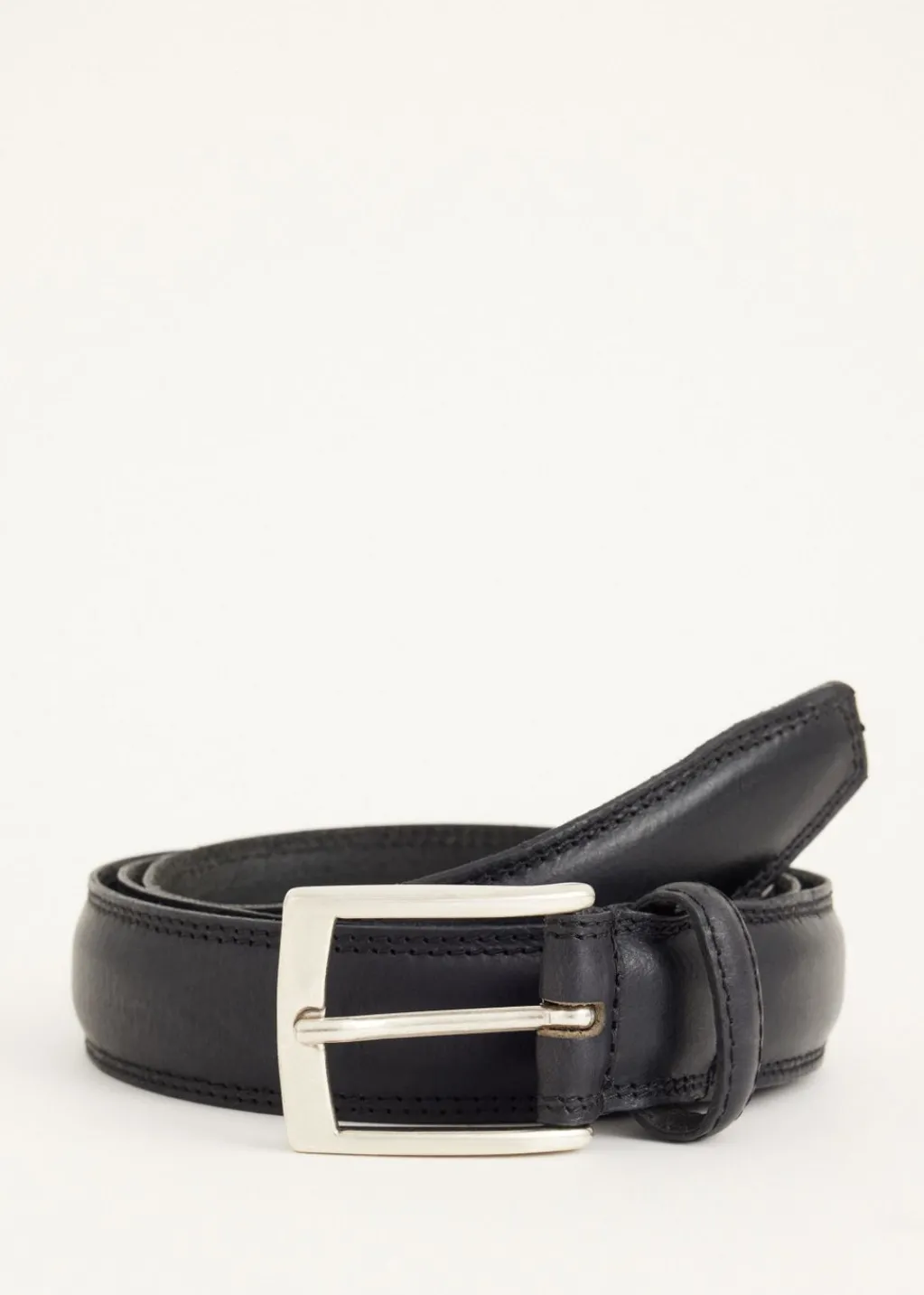 Riemen<The Sting Slim leren riem zwart