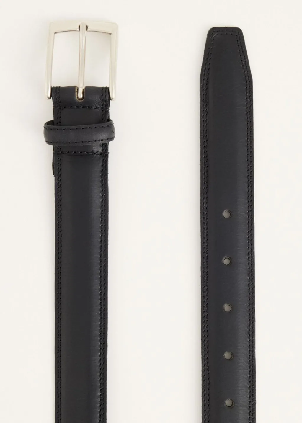 Riemen<The Sting Slim leren riem zwart