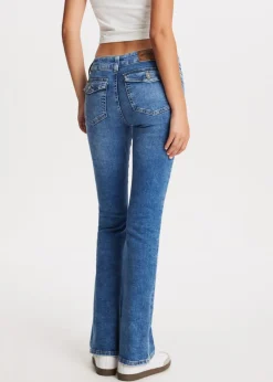 Basics|Jeans<The Sting Soft flared jeans blauw, used middle