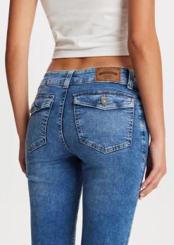 Basics|Jeans<The Sting Soft flared jeans blauw, used middle