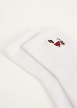Sokken<The Sting Sokken met geborduurde teckel bordeaux