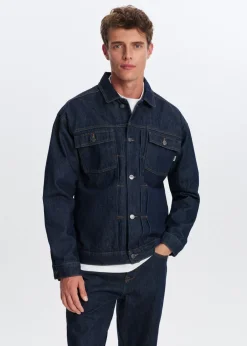Jassen<The Sting Spijkerjas met knopen blauw rinsed