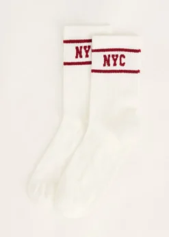 Sokken<The Sting Sporty sokken met NYC donkerrood