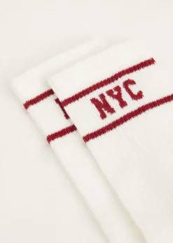 Sokken<The Sting Sporty sokken met NYC donkerrood
