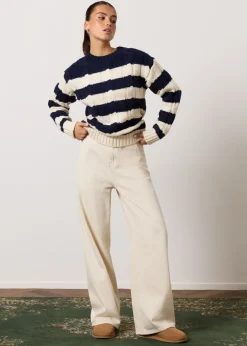 Jeans<The Sting Straight leg jeans met baggy fit ecru
