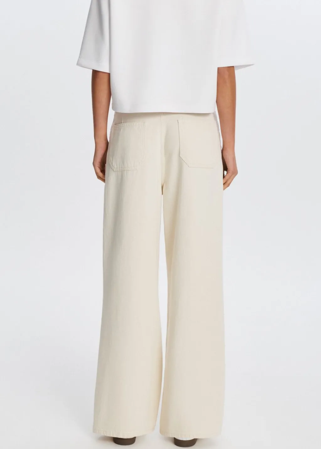 Jeans<The Sting Straight leg jeans met baggy fit ecru
