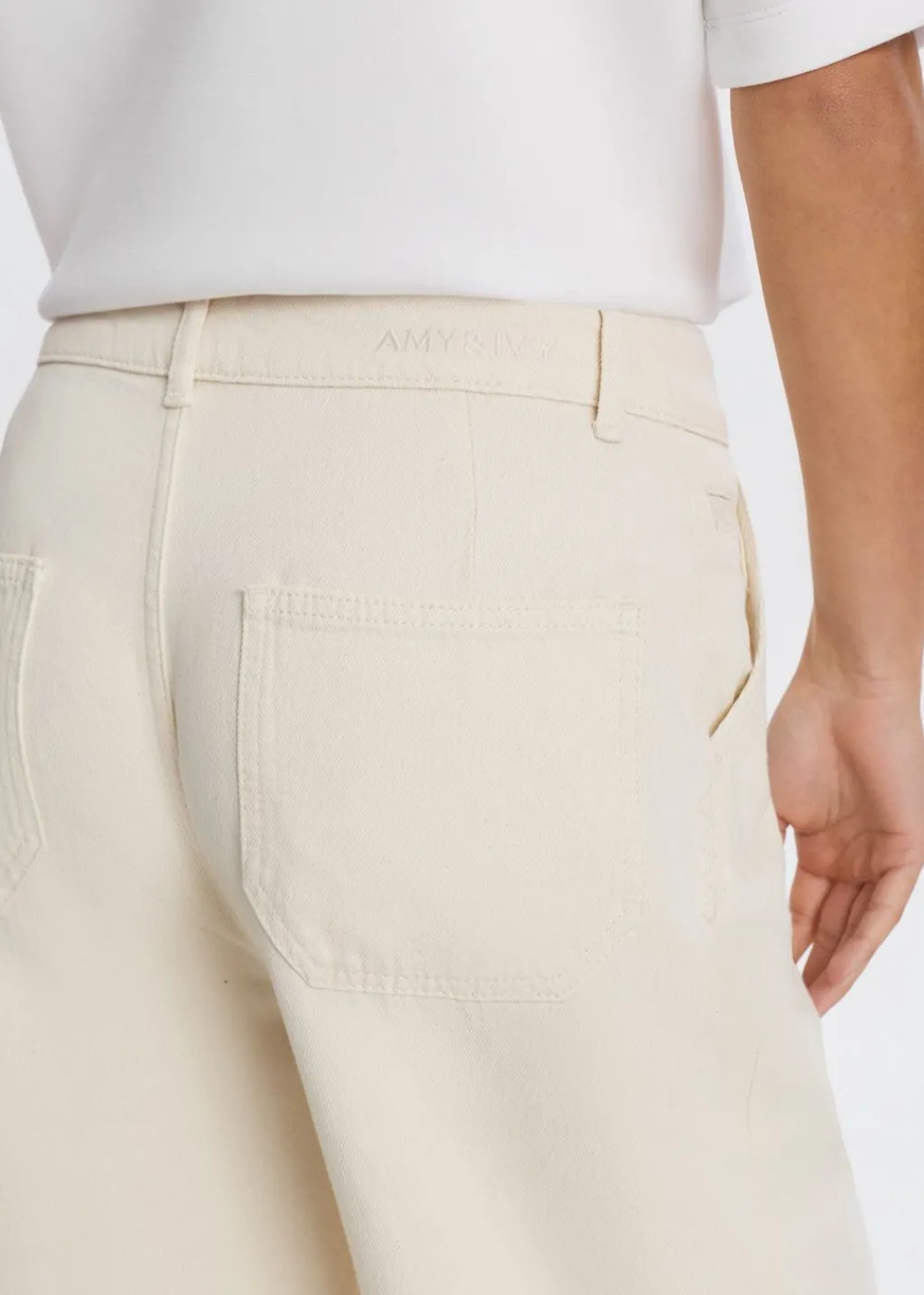Jeans<The Sting Straight leg jeans met baggy fit ecru