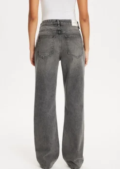 Basics|Jeans<The Sting Straight leg jeans met hartjes grijs
