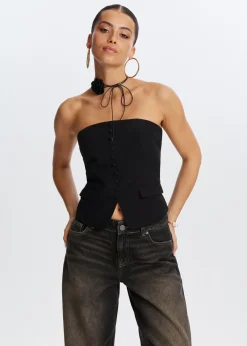 Tops<The Sting Strapless gilet zwart