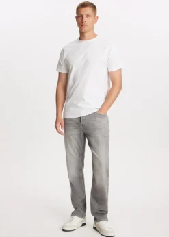 Jeans<The Sting Stretchy straight leg jeans grijs, used middle