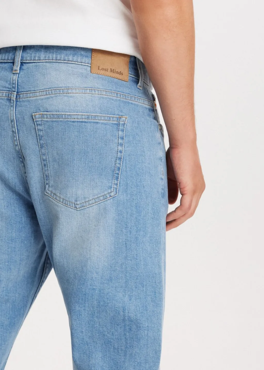 Jeans<The Sting Stretchy straight leg jeans blauw, used middle