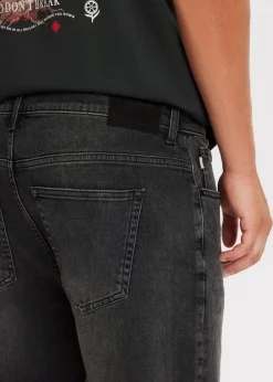 Jeans<The Sting Stretchy straight leg jeans zwart, used dark