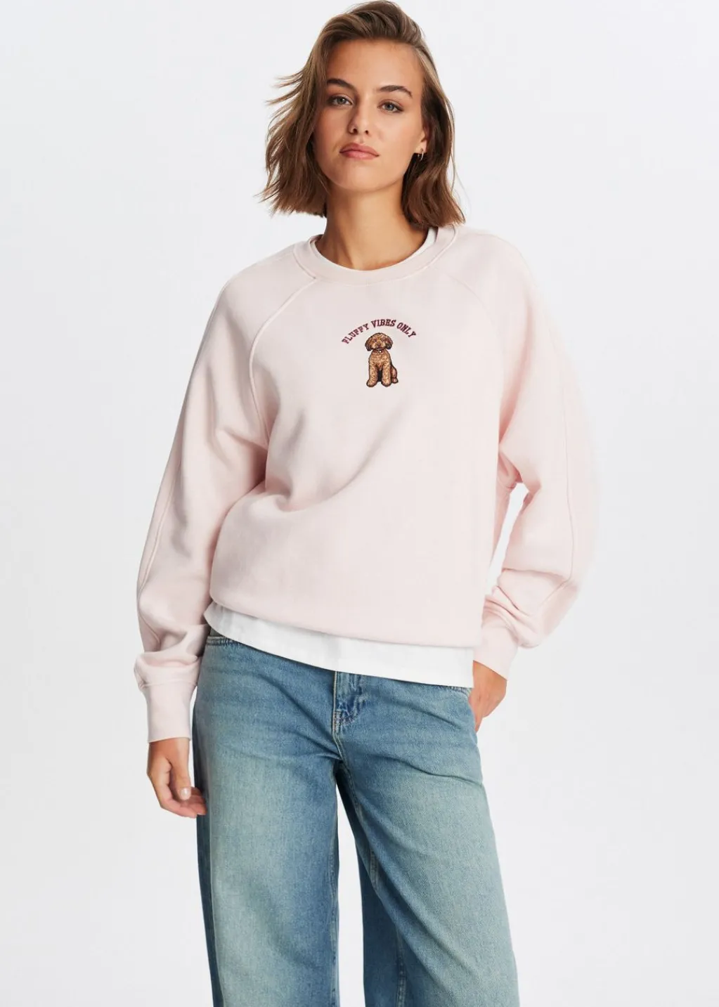 Sweaters En Hoodies<The Sting Sweater met fluffy print lichtroze