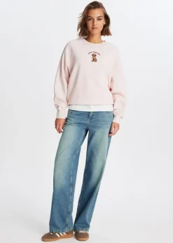 Sweaters En Hoodies<The Sting Sweater met fluffy print lichtroze