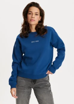 Sweaters En Hoodies<The Sting Sweater met merk print blauw, donker kobalt
