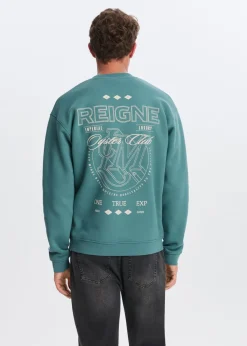 Sweaters En Hoodies<The Sting Sweater met print reigne petrol