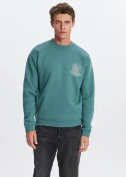Sweaters En Hoodies<The Sting Sweater met print reigne petrol