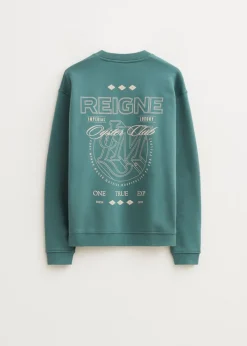Sweaters En Hoodies<The Sting Sweater met print reigne petrol
