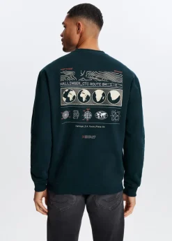 Sweaters En Hoodies<The Sting Sweater met print wereldbol groen bottle, donker